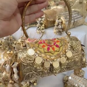 JENNY  Haldi yellow Batwa Bag - golden edition