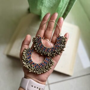 KRINA AFGHAN CHANDBALI RED BLUE