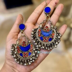 AKRITI AFGHAN EARINGS - BUMBLE BLUE