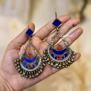 AKRITI AFGHAN EARINGS - BRISKY BLUE
