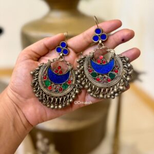 AKRITI AFGHAN EARINGS - BRIGHT BLUE