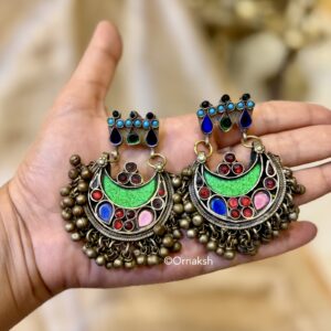 AKRITI AFGHAN EARINGS - GREEN GRACE