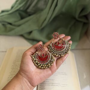 FERIHA AFGHAN CHANDBALI - RED