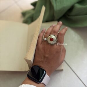 Aruna Afghan Ring Red