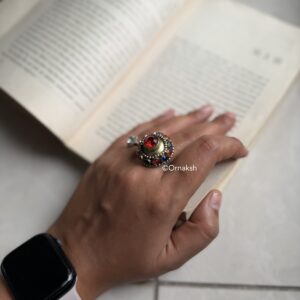 Avanti Afghan Ring Red Blue