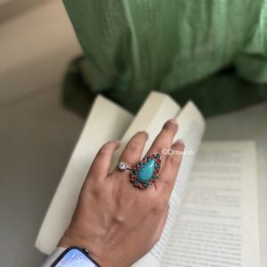 Uma Afghan Ring Turquoise