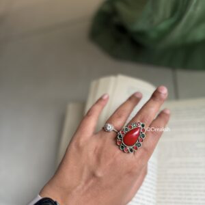 Uma Afghan Ring Red