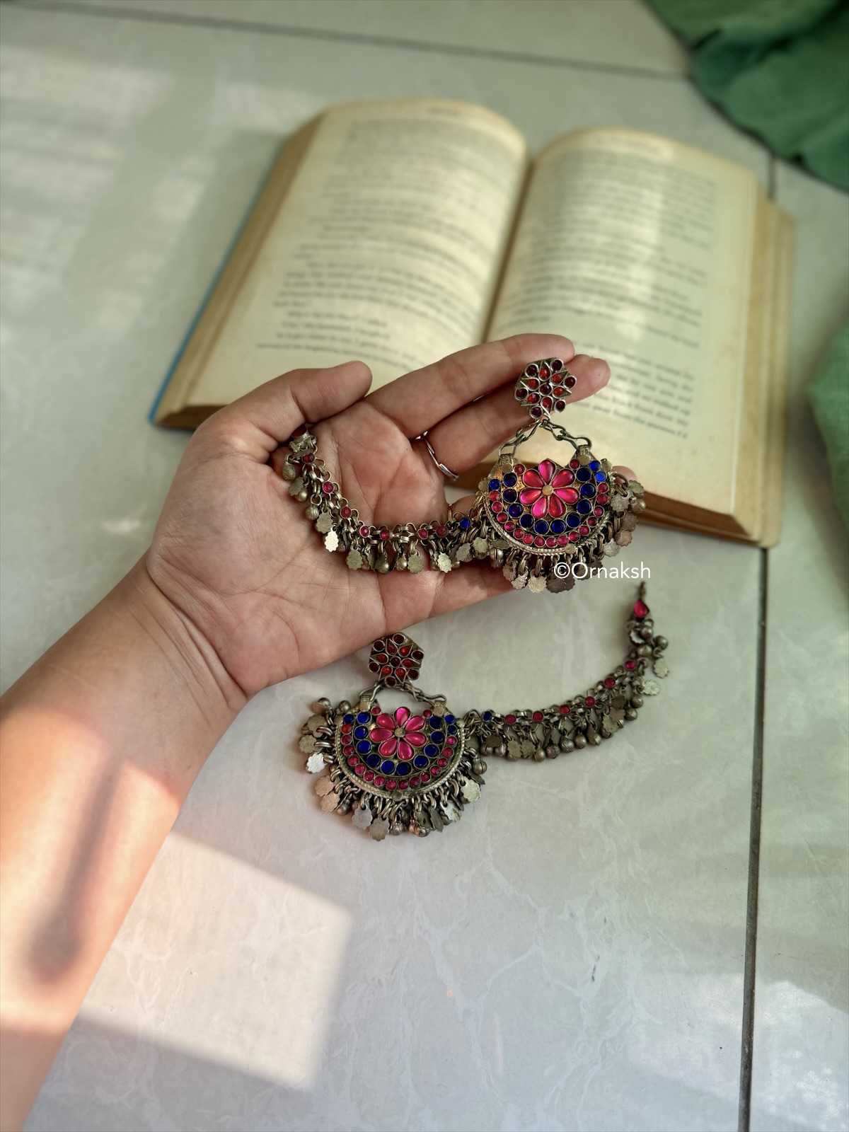 AFREENA AFGHAN EARRINGS WITH KAANCHAIN